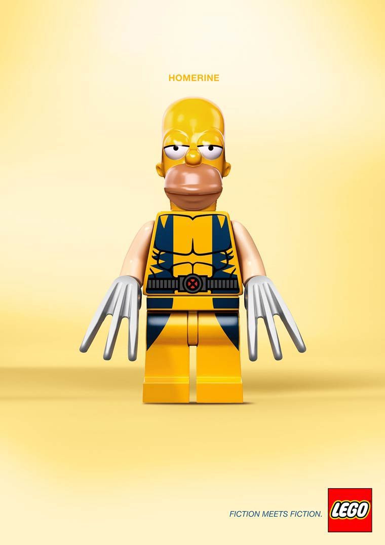 lego mashup homer wolverine