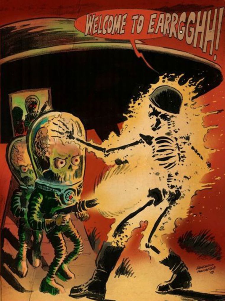 mars attack illustration 70s