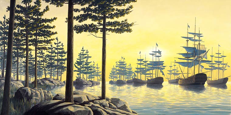 Illusion Robert Gonsalves arbres ou flotte royale