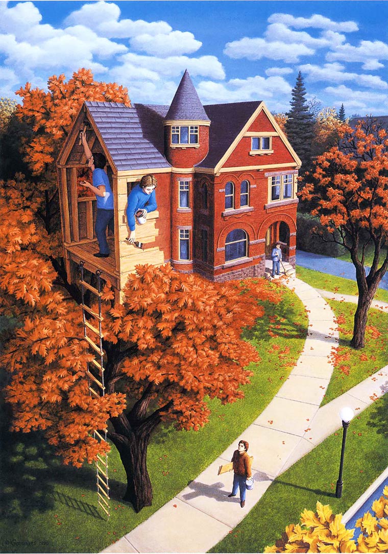 Illusion Robert Gonsalves cabane ou maison