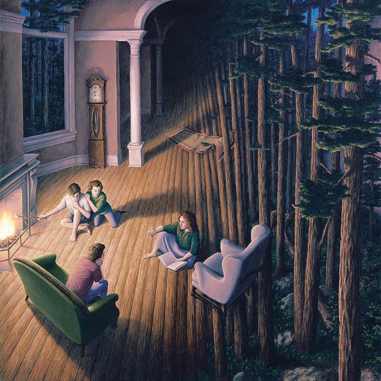 Illusion Robert Gonsalves parquet en arbres