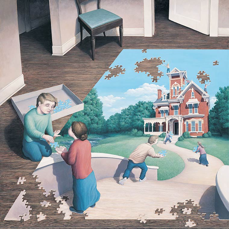 Illusion Robert Gonsalves puzzle pour enfant