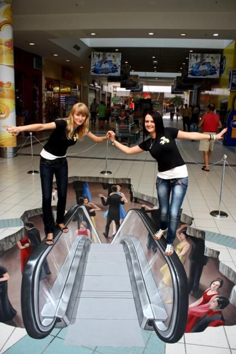 3d art illusion escalators