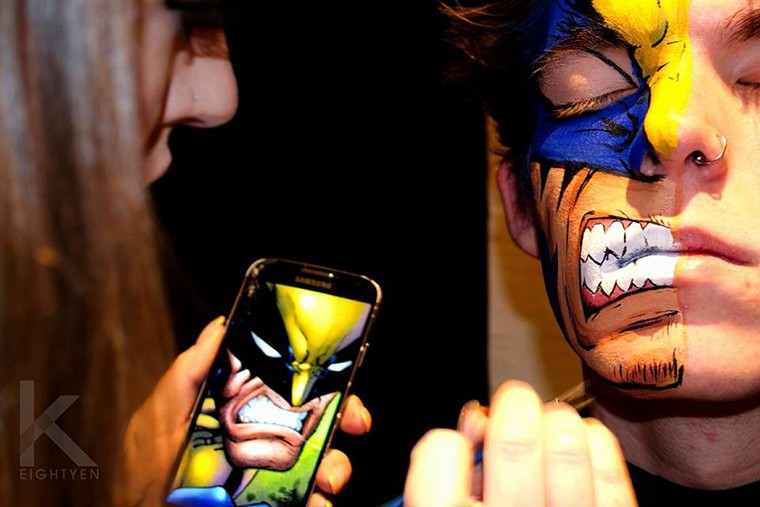 body painting wolverine face