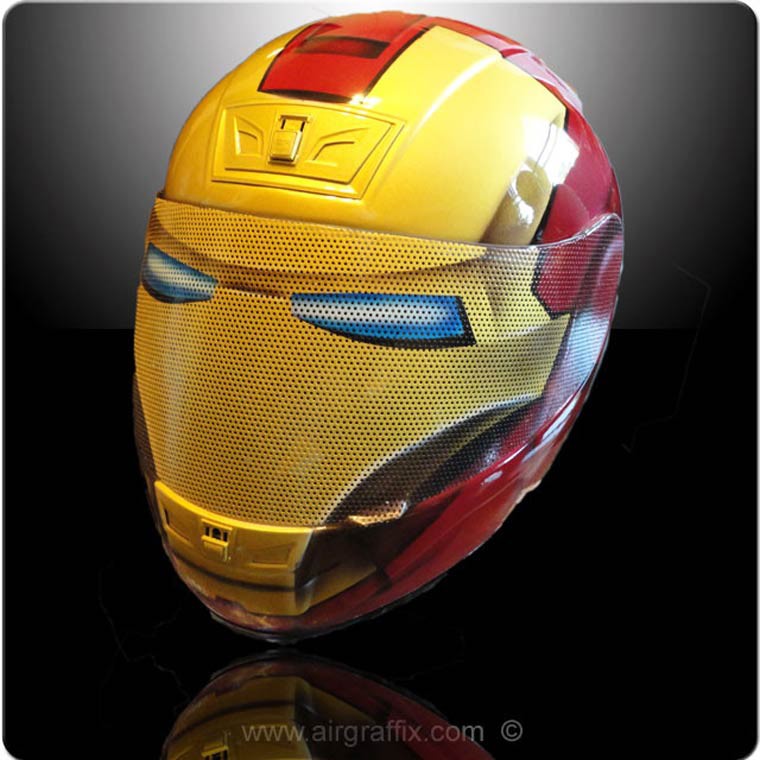 casque moto AirGraffix customized motorcycle ironman