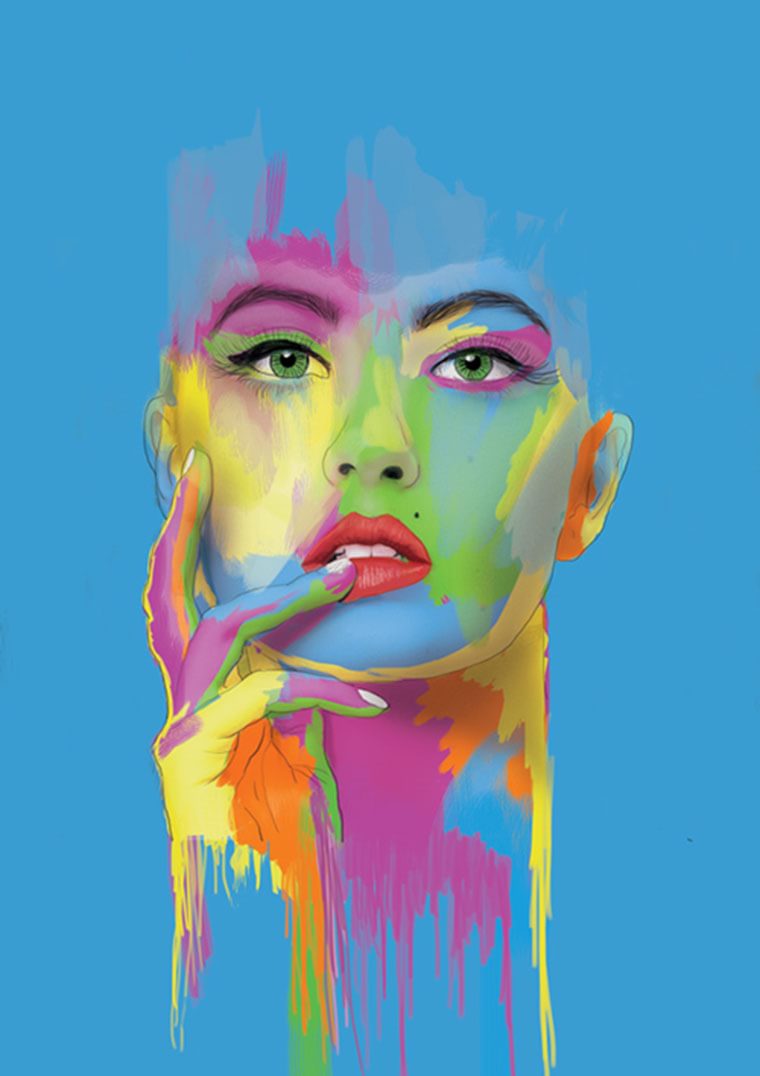 erik arthur jacobs portrait multi couleurs pop art