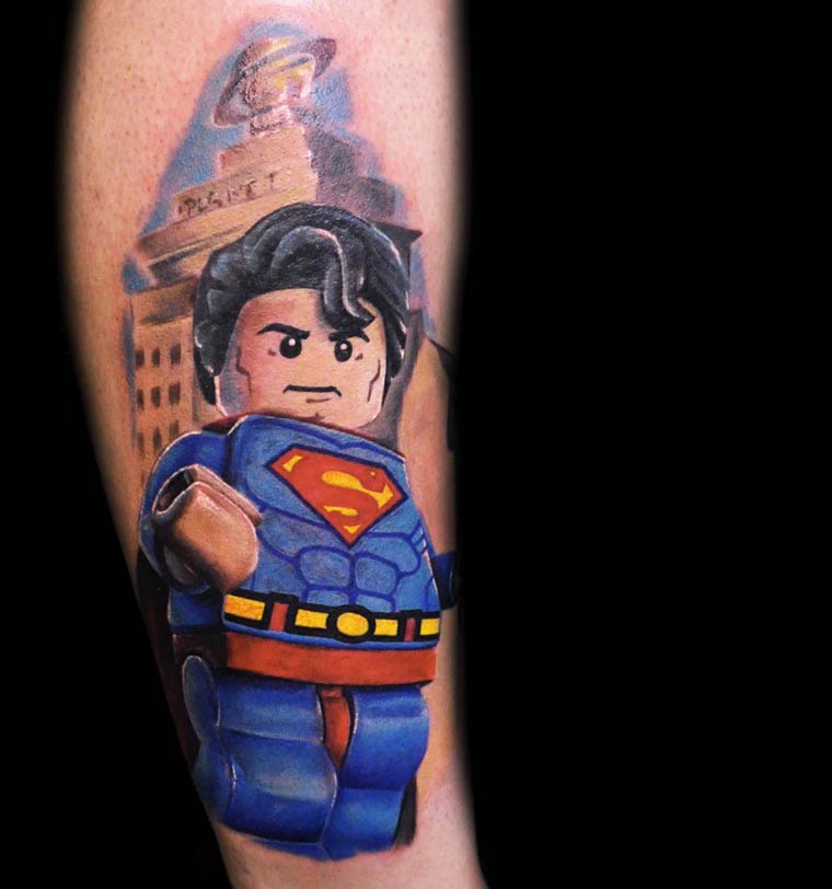 LEGO Minifig tatouage lego superman