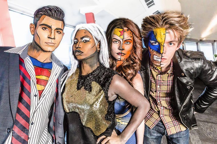 Lianne moseley with her super heroes 2