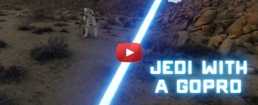 Un jedi se film avec sa GoPro et va combattre un escouade de Storm Troopers !