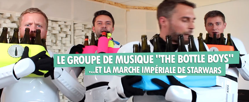 Le groupe de musique « The Bottle Boys » joue la marche impériale habillé en stormtroopers