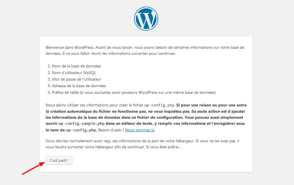 05 Commencer installation wordpress