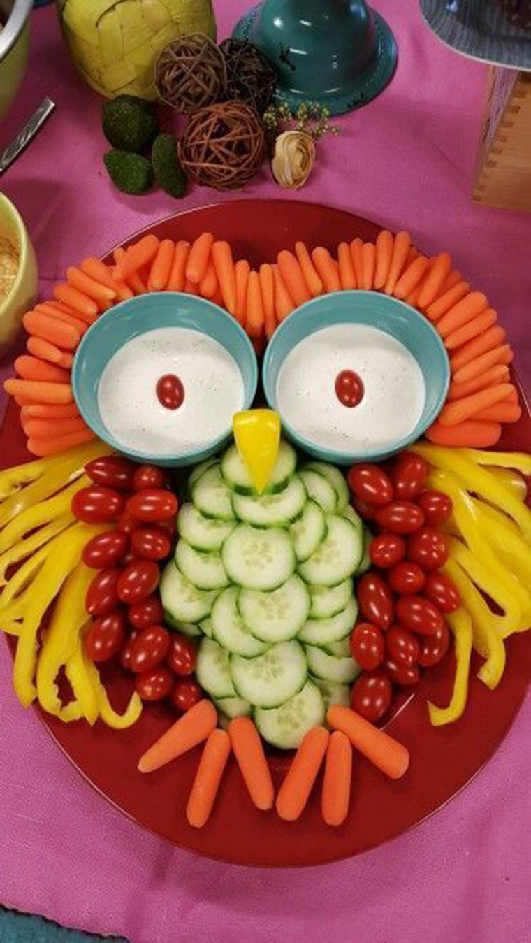 hibou en legumes