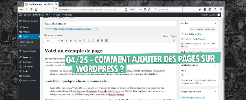 ⇒Tuto N°: 04/25 – Comment ajouter des pages sur WordPress ?