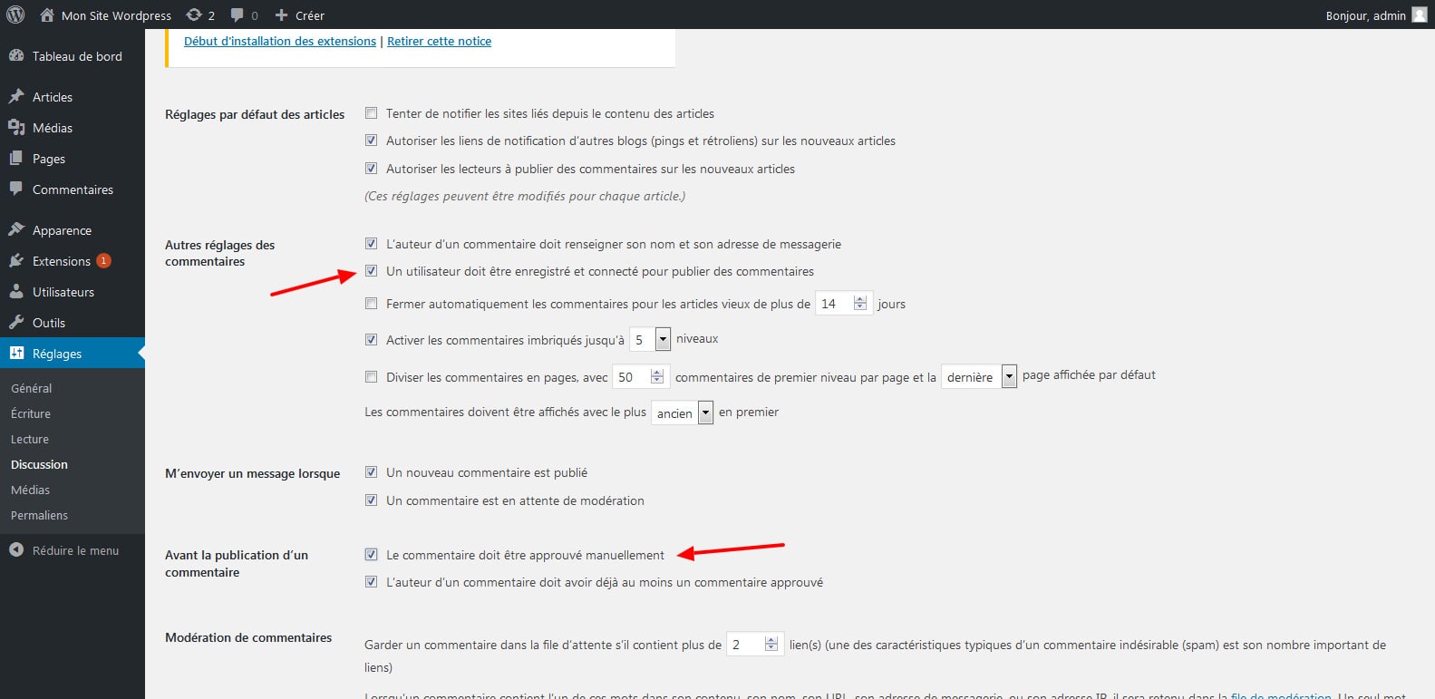 03 autorisation enregistrer compte wordpress