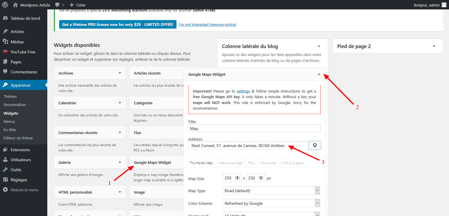 07 ajouter google maps widget wordpress bis