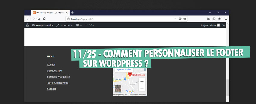 ⇒Tuto N°: 11/25 – Comment personnaliser le pied de page sur WordPress ?