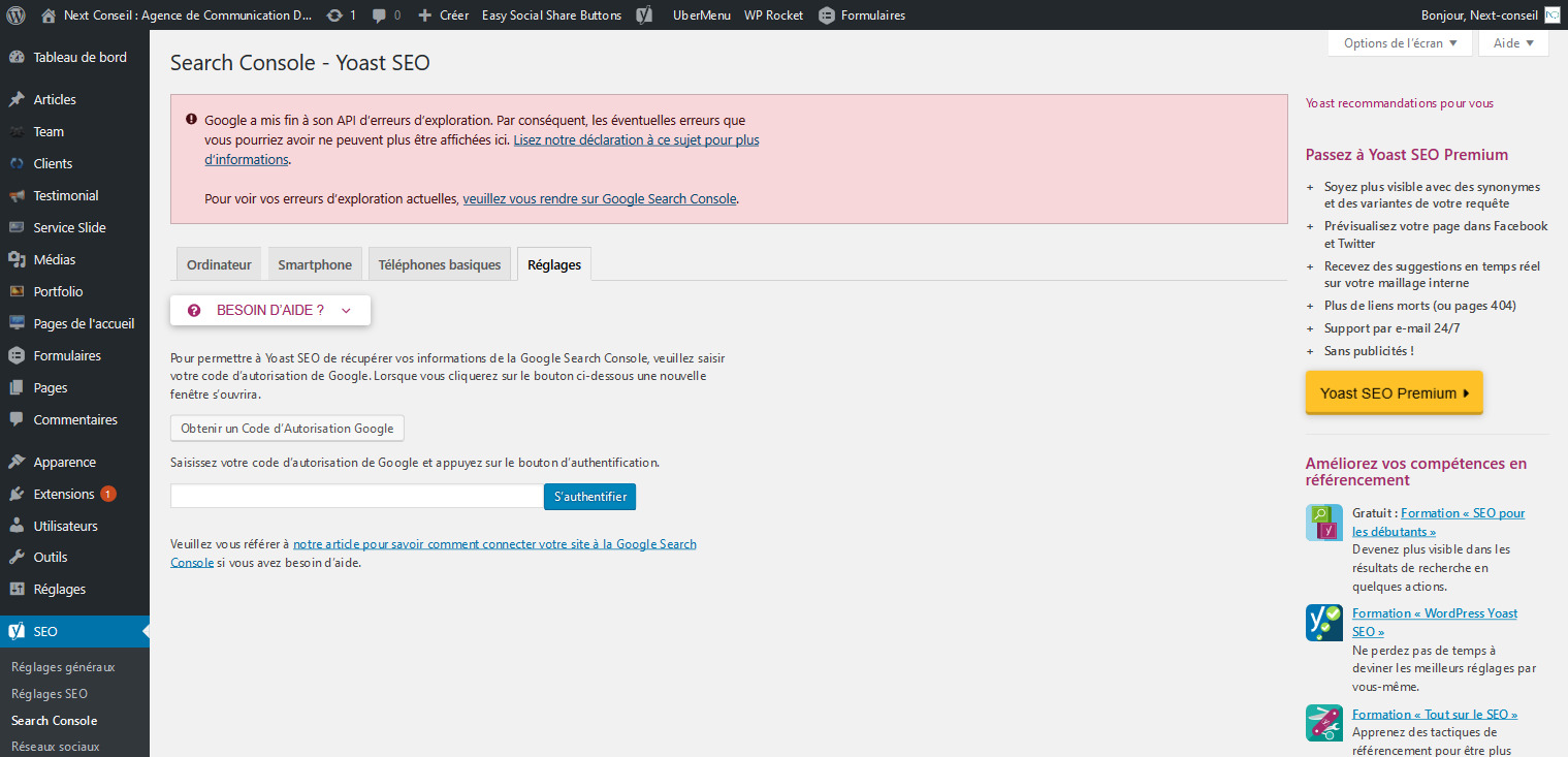 10 console recherche google referencement wordpress