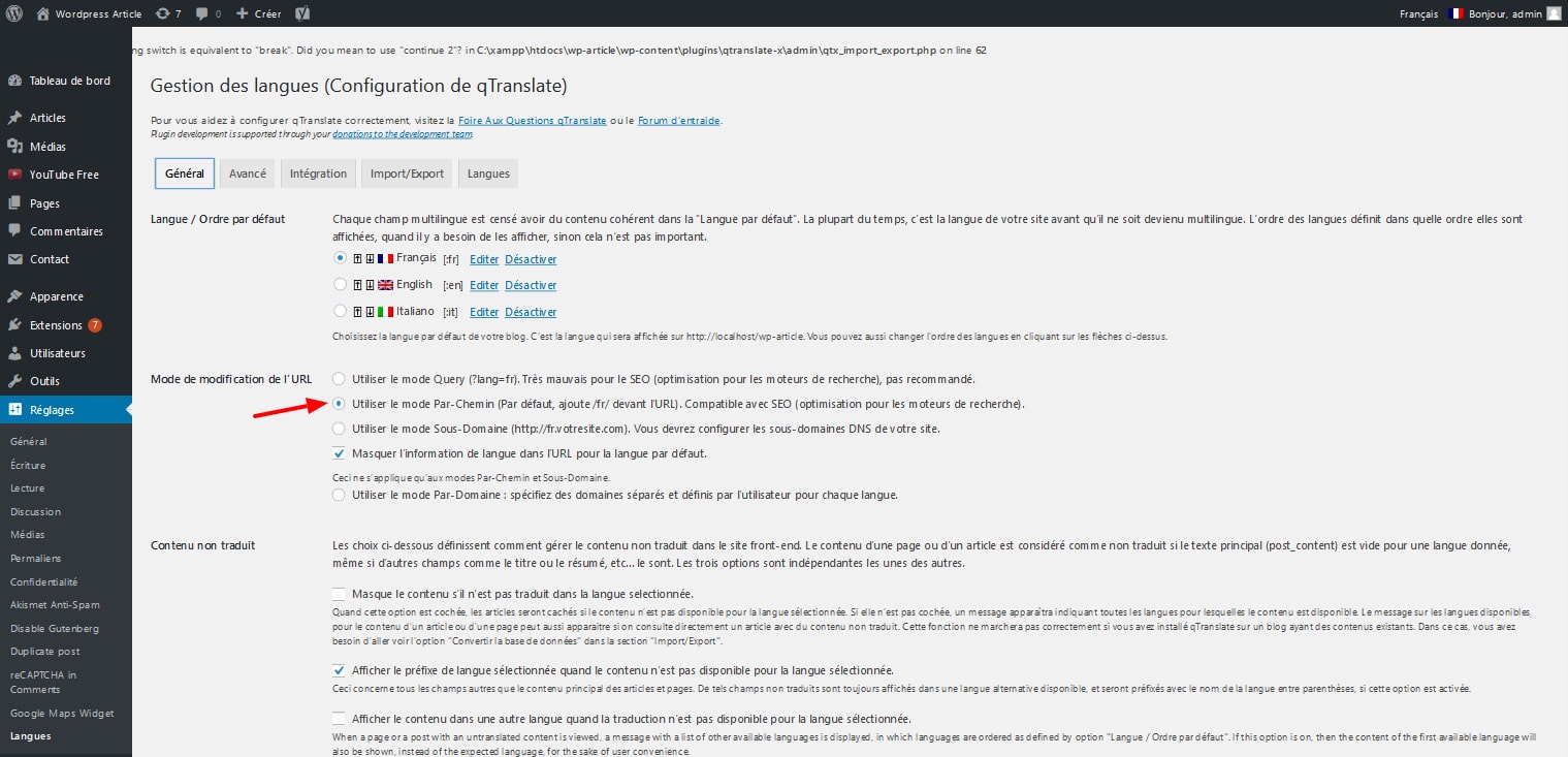 12 Configurer Reglage Avances Qtranslate X WordPress