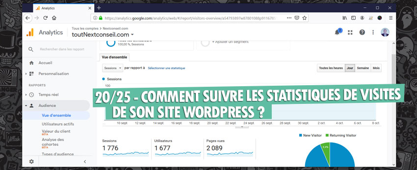 ⇒Tuto N°: 20/25 – Comment suivre ses statistiques de visites sur WordPress ?