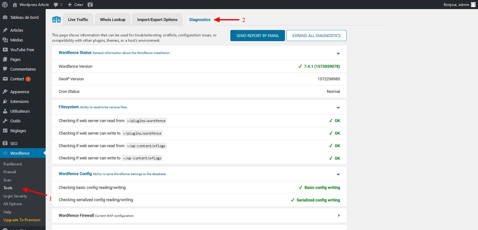 11 Diagnostiquer Site Web WordPress